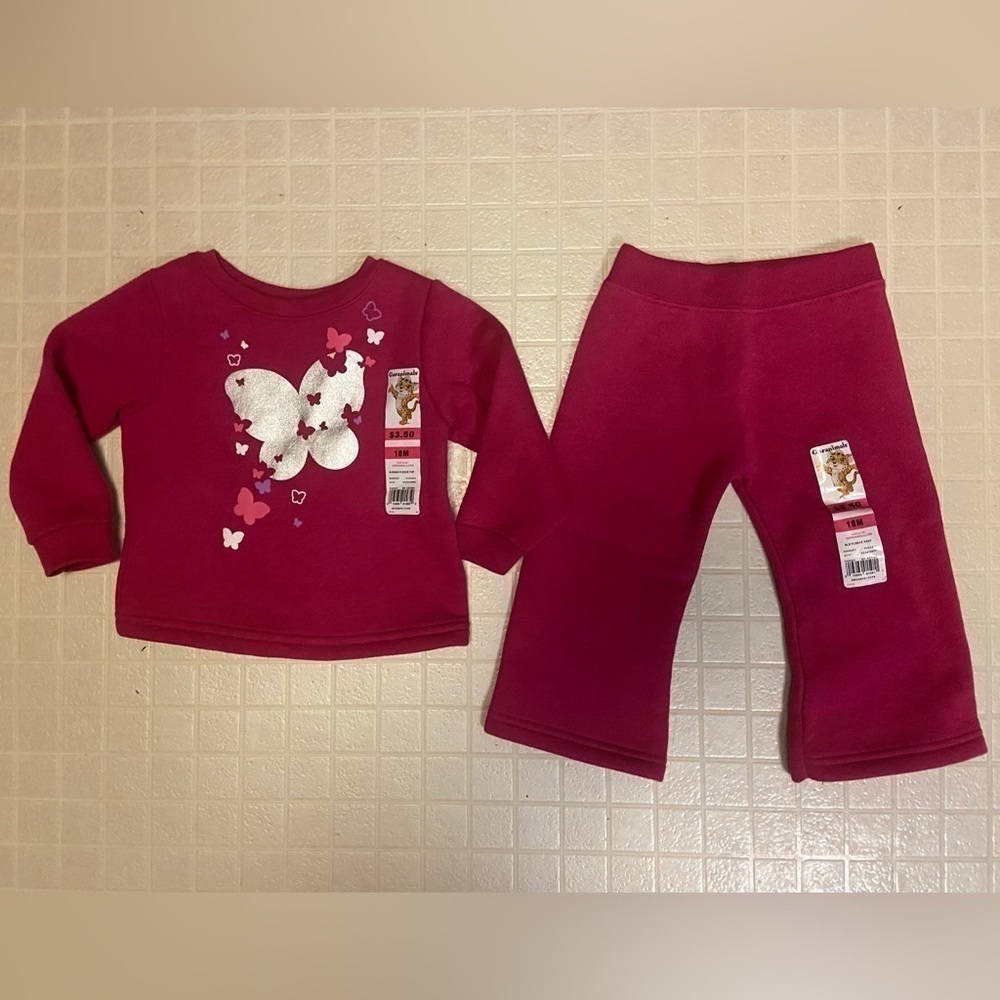 3 for $15 💜 Girls Size 18 Months 2 Piece Matching Fleece Set
